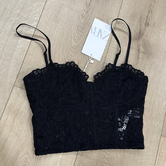 Zara lace crop bralette size small NWT - Picture 6 of 7